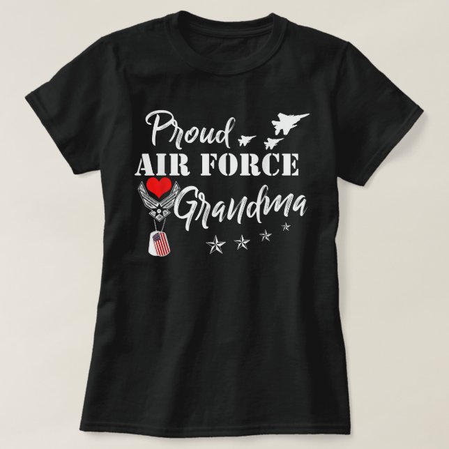 T-shirt Fier Grand-mère de l'armée de l'air Coeur de chemi (Design devant)