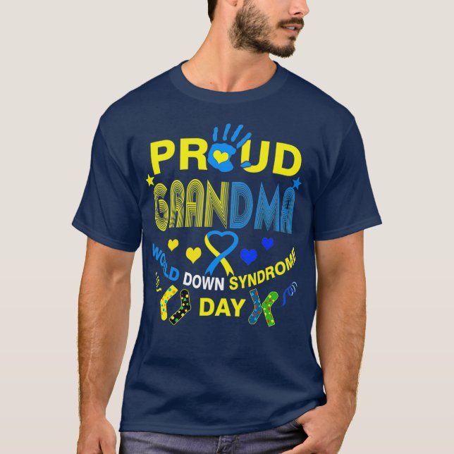 T-shirt Fier Grand-mère Ruban Carburant - Journée du syndr (Devant)