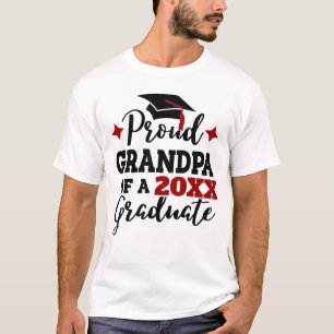 T-shirt Fier grand-père de 2022 diplômé noir rouge casquet