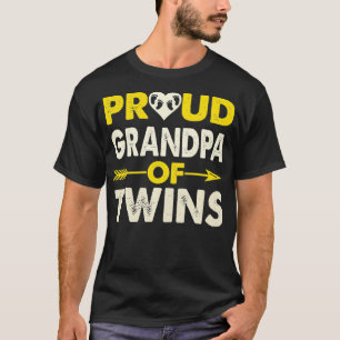 T-shirt Fier grand-père de jumeaux Enceinte avec deux bébé