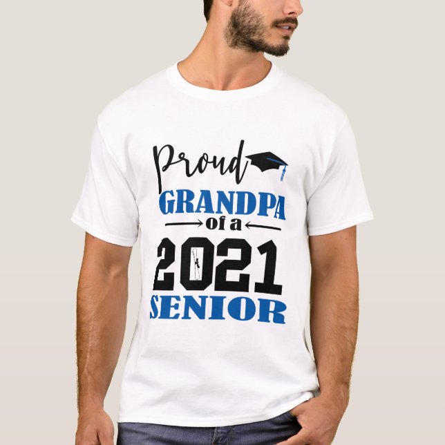 T-shirt Fier grand-père d'un Senior 2021 (Devant)