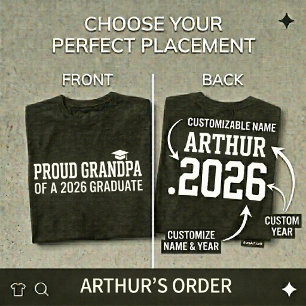 T-shirt FIER GRAND-PÈRE Promotion 26 Personnalisé Diplômé