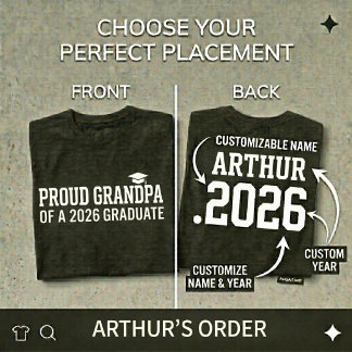 T-shirt FIER GRAND-PÈRE  Promotion 26 Personnalisé Diplômé