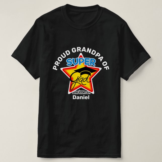 T-shirt FIER GRANDPA DE Super Grad-On Dark Editable Text (Design devant)
