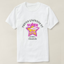 T-shirt FIER GRANDPA DE Super Grad Pink Texte modifiable