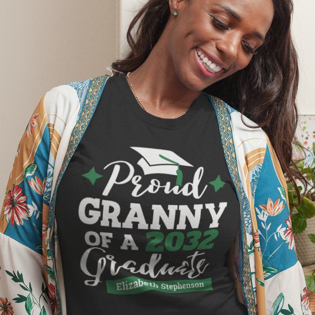 T-shirt Fier Granny de 2023 diplômé noir vert goût (Créateur téléchargé)