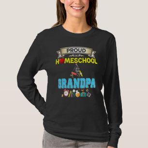 T-shirt Fier Homeschool Grand-Père Retour À L'École Papa F