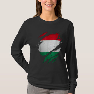 T-shirt Fier Hongrois Drapeau Hongrois Déchiré Déchiqueté