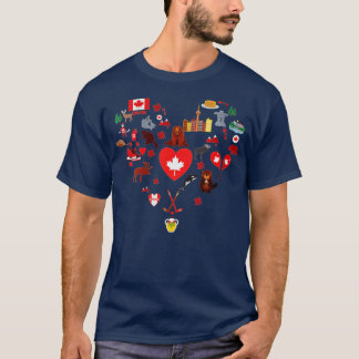 T-shirt Fier Les Symboles Canadiens Fabriqués Au Canada En
