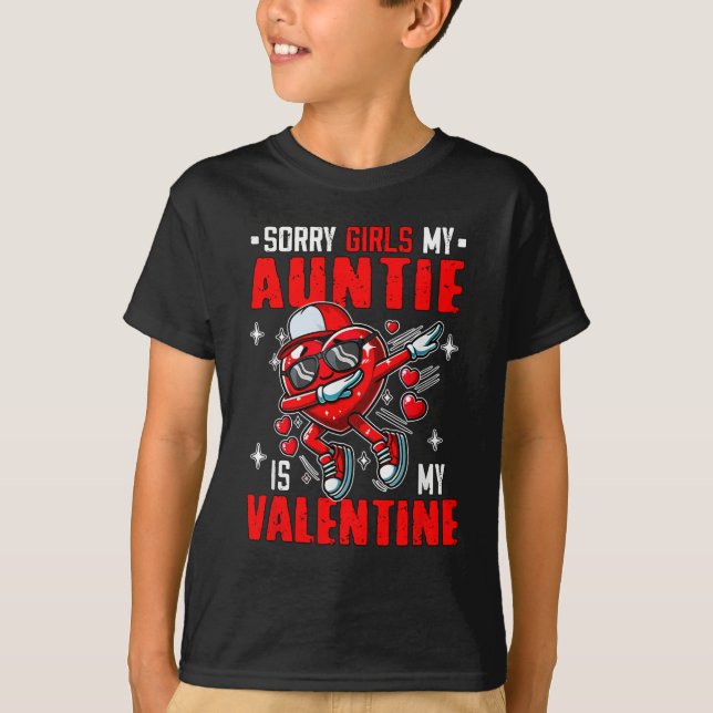 T-shirt Fier Ma Tante Est Mon Coeur Valentin Dabbing (Devant)