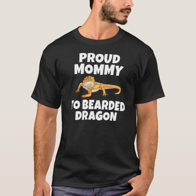 T-shirt Fier Maman À Gardien De Reptile Dragon Porté (Devant)