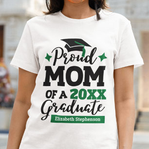 T-shirt Fier Maman de 2023 diplômé noir vert casquette tas