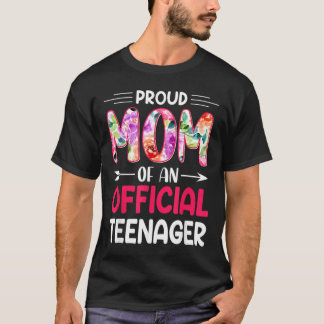 T-shirt Fier maman de l'adolescent officiel 13e anniversai