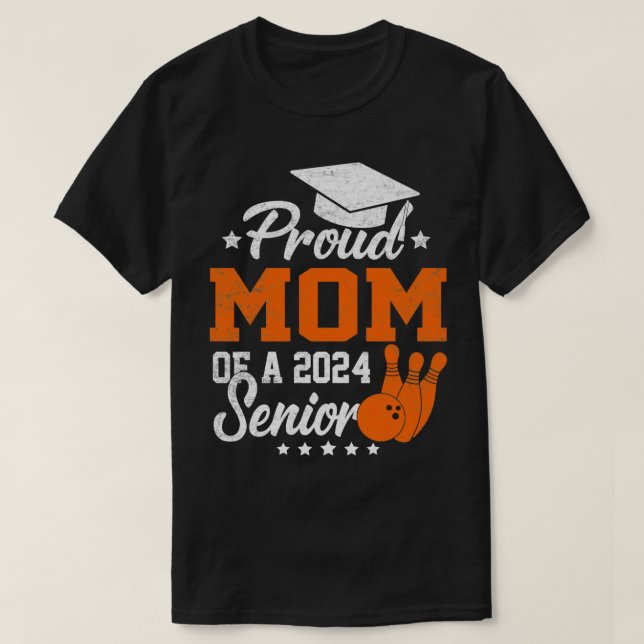 T-shirt Fier Maman D'Un Diplômé Supérieur De Bowling 2024 (Design devant)