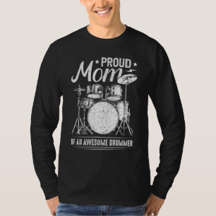 T-shirt Fier Maman D'Un Drummer Magnifique Mère De Drum Mu