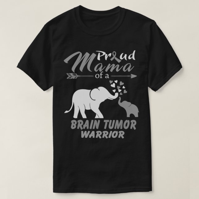 T-shirt Fier Maman D'Un Guerrier De Tumeur De Cerveau (Design devant)