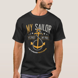 T-shirt Fier Maman Famille Marine Fier Marine Mère Pour Ma