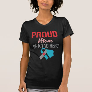 T-shirt Fier maman Fils diabétique Guerrier Sensibilisatio