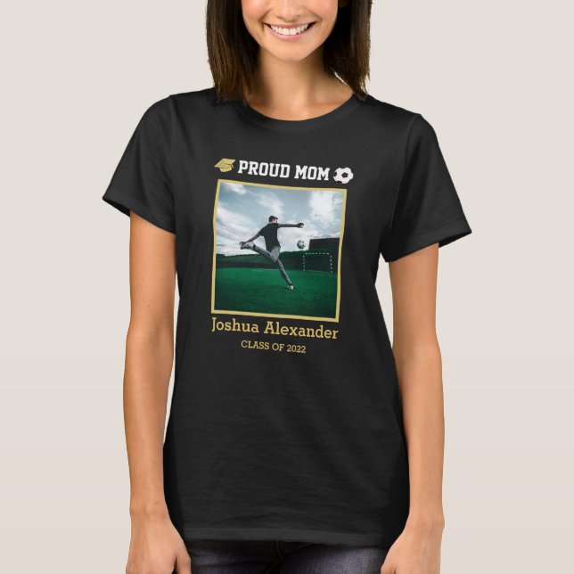 T-shirt Fier Maman Joueur de football Moderne Diplôme phot (Devant)