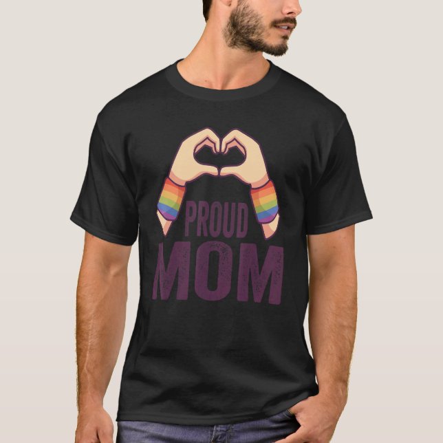 T-shirt Fier Maman Lesbienne Gay pride Parent Rainbow Lgbt (Devant)