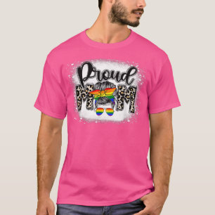 T-shirt Fier Maman LGBTQ Rainbow Flag LGBT Pride Messy Bun
