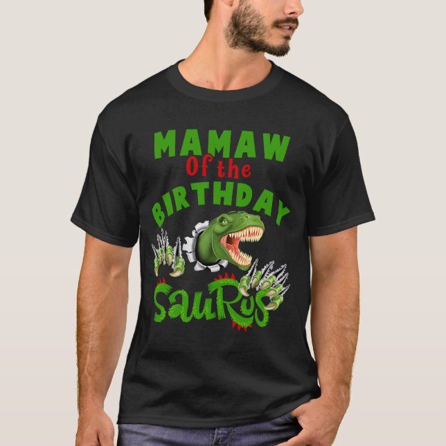 T-shirt Fier Mamaw De L'Anniversaire Saurus Dinosaur (Devant)