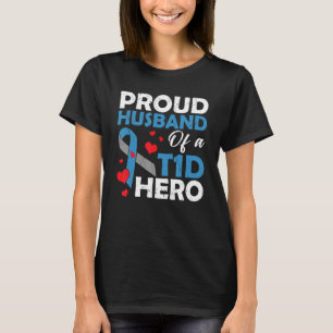T-shirt Fier Mari D'Un Héros De Diabète Type 1 Guerrier Su