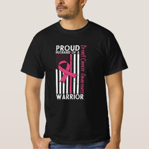 T-shirt Fier Mari D'Une Femme Guerrière Du Cancer Du Sein