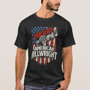 T-shirt Fier mécanicien industriel américain Drapeau améri