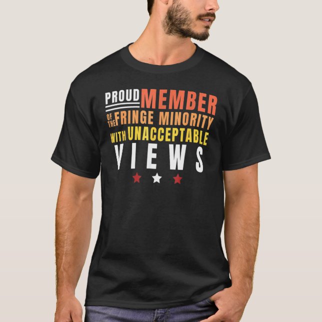 T-shirt Fier Membre De La Minorité Frange Avec Inaccepta (Devant)