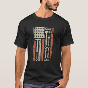 T-shirt Fier menuisier américain Travail du bois Drapeau p