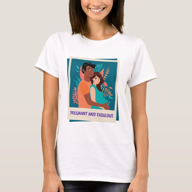 T-shirt Fier Mère première fois - Bébé sur le chemin Tee (Devant)