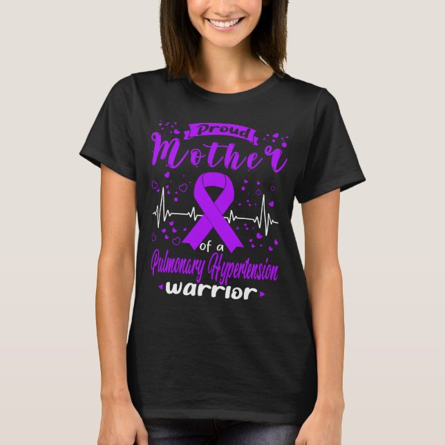 T-shirt Fier Mère PULMONAIRE HYPERTENSION Guerrier (Devant)
