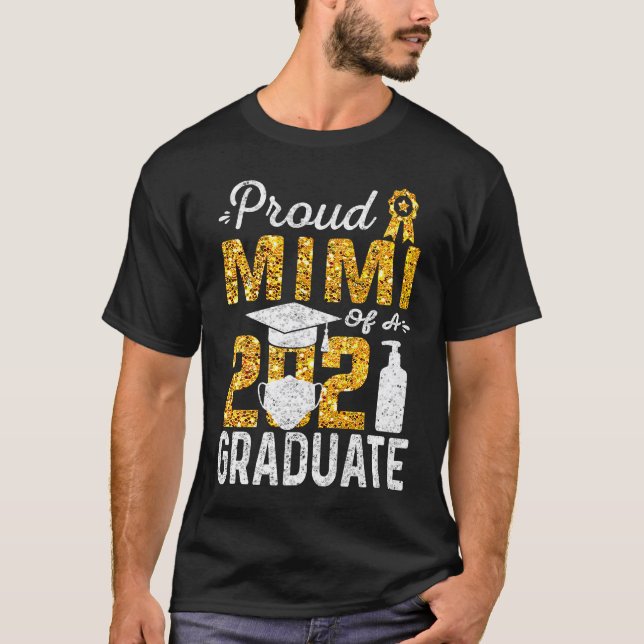 T-shirt Fier Mimi d'un Masque Visage 2021 Graduate Laver l (Devant)