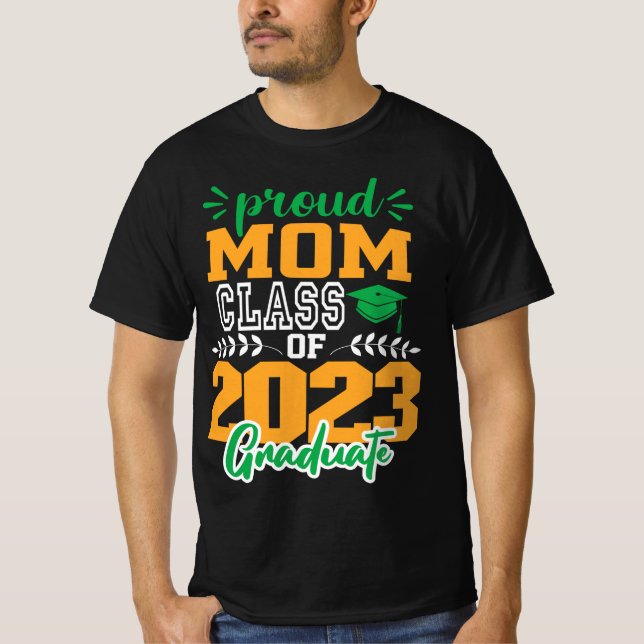 T-shirt Fier MOM d'une classe de 2023 SCRIPT MODERNE GRAD (Devant)