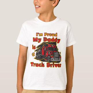 T-shirt Fier mon papa est un chauffeur de camion