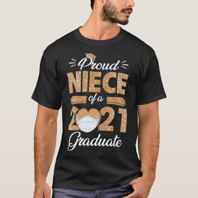 T-shirt Fier Nièce D'Une Classe De Masque Visage 2021 Dipl (Devant)