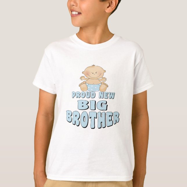 T-shirt Fier nouveau grand frère garçon (Devant)