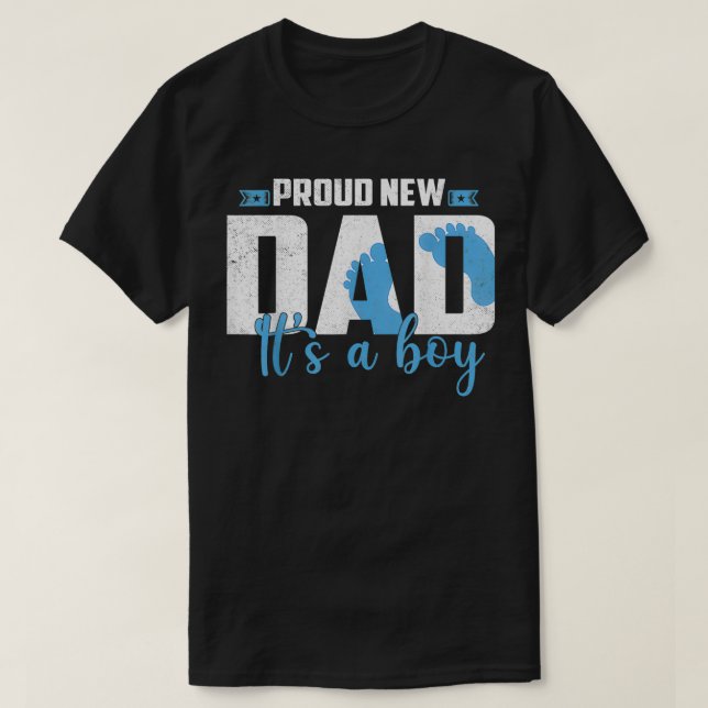 T-shirt Fier Nouveau Papa C'est un garçon Grossesse Genre  (Design devant)