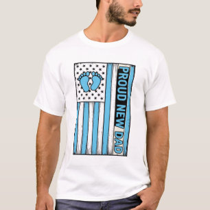 T-shirt Fier Nouveau Papa Pieds de Bébé Drapeau Vector Des