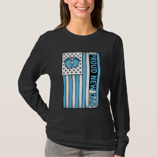 T-shirt Fier Nouveau Papa Pieds de Bébé Drapeau Vector Des