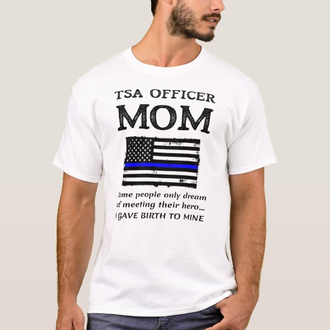 T-shirt Fier officier de la TSA Maman Patriotique Mère US  (Devant)