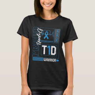 T-shirt Fier oncle de guerrier T1d Ruban de sensibilisatio