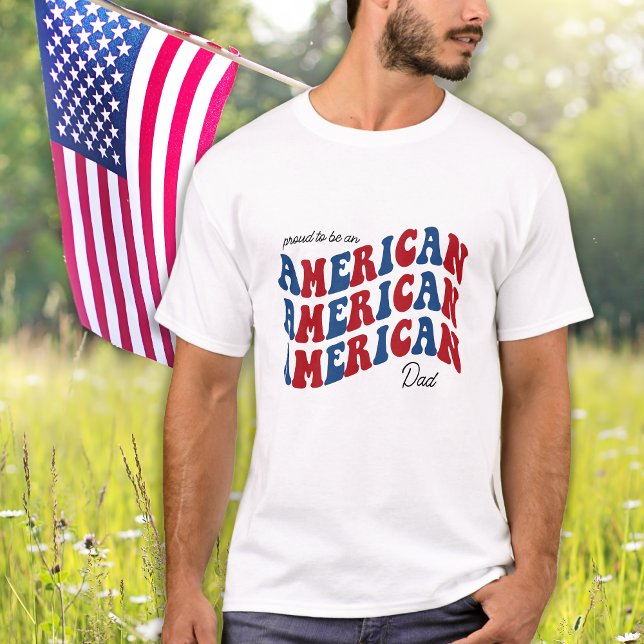 T-shirt Fier papa AMÉRICAIN Rouge Bleu Patriotique 4 juill (Créateur téléchargé)