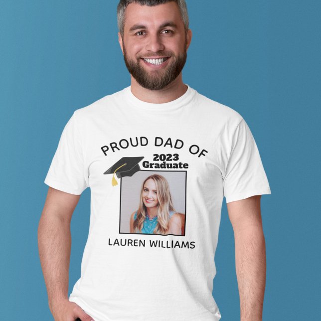 T-shirt Fier Papa de la licence Photo personnalisée Année  (Créateur téléchargé)