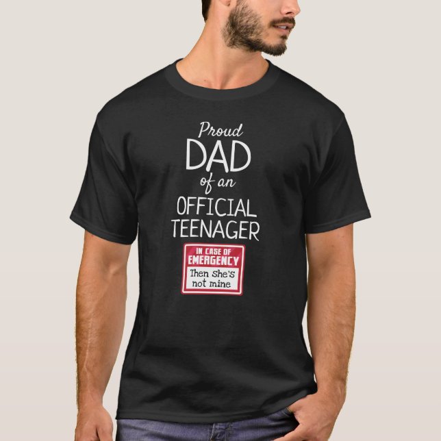 T-shirt Fier papa de l'adolescent officiel Anniversaire fi (Devant)