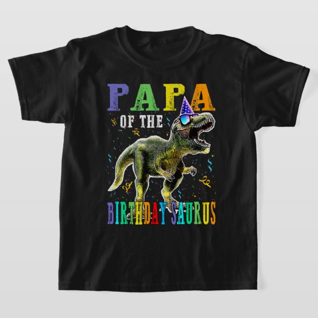T-shirt Fier PAPA De L'Anniversaire Saurus Dinosaur (Poser)