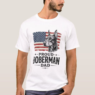 T-shirt Fier papa Doberman Drapeau vintage vecteur concept