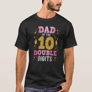 T-shirt Fier Papa Du Double Chiffre 10e Anniversaire Fille