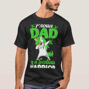 T-shirt Fier Papa D'Un Gardien De La Scoliose Green Ribbon